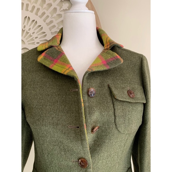 Abercrombie & Fitch Plaid Fitted wool blazer size small - Picture 7 of 13